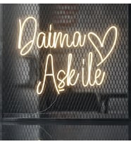 Daima Aşk ile – Düğün Dekorasyonu – Neon Led Tabela 65 cm genişlik (Günışığı)