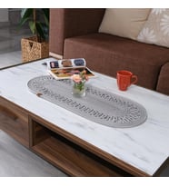 Jüt Dekoratif Runner - Bohem Masa Örtüsü, Sehpa Örtüsü, Amerikan Servis, 30x70CM, Doğal ve Modern Tasarım (Gri)