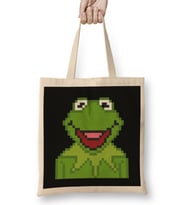 Kermit The Muppets Pixel Character Bez Çanta Uzun Saplı