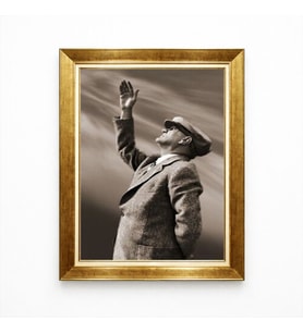 Tablore Atatürk Kasketli Sepya Tonlu Çerçeveli Tablo