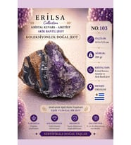 Sertifikalı Kristal Kuvars Ametist Akik Bantlı Jeot Doğal Taş Koleksiyonluk 8.5x5.5 cm 204 gr NO103