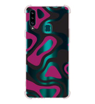 Samsung Galaxy  A20s  Köşe Korumalı Antişok Kapak Renkli Desen Tasarımlı Şeffaf Silikon Kılıf