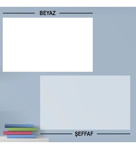 60 x 100 Cm 1 Şeffaf & 1 Beyaz Akıllı Kağıt, Yazı Tahtası, Yazılıp Silinebilir Tahta