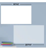 60 x 100 Cm 1 Şeffaf & 1 Beyaz Akıllı Kağıt, Yazı Tahtası, Yazılıp Silinebilir Tahta