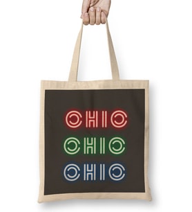 Ohio state flag gift - vintage Retro Rainbow Style Bez Çanta Uzun Saplı