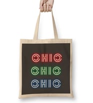 Ohio state flag gift - vintage Retro Rainbow Style Bez Çanta Uzun Saplı