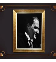 Özel Seri Paspartulu Çerçeveli Atatürk Tablo l382 (Gold)