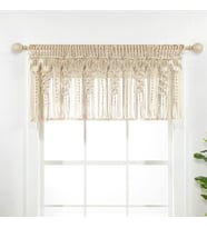 Boho Makrame Dokulu Pamuk Saçak/Mutfak Perdesi/Duvar Dekoru, 50,8 cm U x 127 cm G, Nötr
