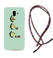 Samsung J6 Plus J7 Prime J7 Pro M20 Kılıf Boyun Asklı Rasta Silikon Avokadolar1352