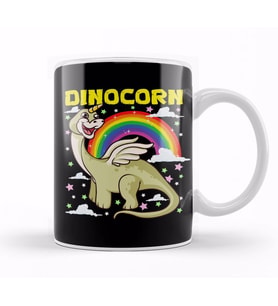 Cute & Funny Dinocorn Dinosaur Unicorn Kupa Bardak Porselen