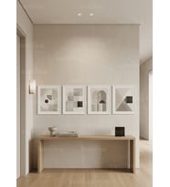 Modern Minimalist Soyut Geometrik 4’lü Ahşap Çerçeveli Tablo Seti