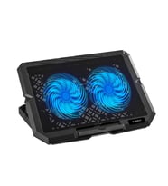 2 Fanlı Mavi Ledli 2 USB Port Yüksekliği Ayarlanabilir Leptop Notebook Soğutucu+Telefon Tutuculu Fan