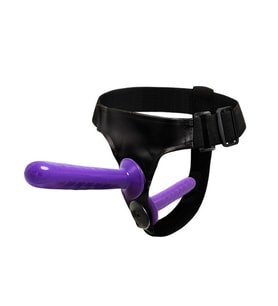 Censan Mor Double Dong Titreşimli Belden Bağlamalı Çift Taraflı Bisex Dildo Vibratör model 2