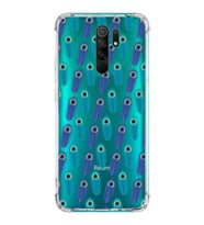 PrintiFy Xiaomi Redmi 9 Uyumlu Nazar Boncuğu 4 Baskılı Şeffaf Köşe Korumalı Antişok Kılıf