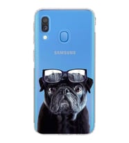 PrintiFy Samsung Galaxy A40 ile Uyumlu Köpek 3 Kamera Korumalı Şeffaf Kılıf
