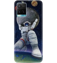 Vivo Y11S Y21S Y20 Y20S Y70 Kılıf Desemli Silikon Astronot ve Dünya 1759