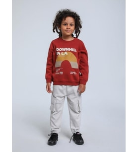 Erkek Bebek Downhill Yazılı Sweatshirt