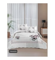 Sofline Çift Kişilik Kapitone Yatak Örtüsü, Klasik Desenli Model - Beste Kahve (250 X 260cm) (Beyaz)