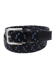 Pierre Cardin Premium Örgü Deri Kemer (En 3,5 cm) PC1713 (Siyah-Mavi)