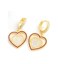 ?Gümüş Gold Sallantılı Kalp Kadın Küpe CSR2185279