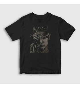 Presmono Unisex Çocuk Siyah Broken Rapper NF T-Shirt 304797tt