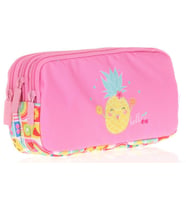 Kids&Love Üç Bölmeli Kız Çocuk Kalem Çantası - Pembe Ananas