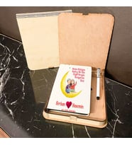 Sevgiliye Hediye Ahşap Kutulu Defter Kalem Set 004