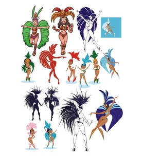 Karnaval Girls Sticker Set 15 Parça Telefon, Tablet, Defter, Laptop Sticker