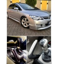 Civic Fd6 2006/11 Manuel Vites Ve El Freni Kılıfı Hakiki Deri (Kırmızı)