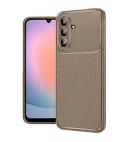 Samsung Galaxy A56 Kılıf Auto Focus Karbon Kapak - Kahverengi