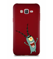 Samsung Galaxy J7 Soft Premier Kapak Plankton Tasarımlı Silikon Kılıf - Mürdüm (Şeffaf)