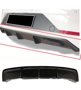 Seat Leon Mk3.5 Custom Difüzör Parlak Siyah Çıkışsız 2017-2020 Arka-bodykit-ek-karlık