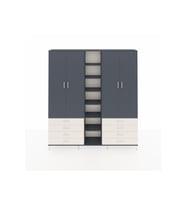 Arges Dolap 10 Raflı 8 Çekmeceli 2 Askılı 220x30x243 Antrasit-Antrasit/Aytaşı