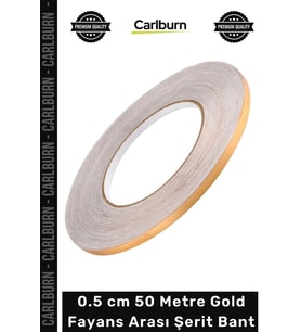 #Bant Dekoratif Kendinden Yapışkanlı Karo Zemin Duvar Süsü 05 cm 50 Metre Gold Fayans Arası Şerit Ba