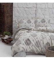 Keep London Dolce Sleep Series Natural Cotton(Doğal Pamuk) Çift Kişilik Nevresim Takımı-Gri (Desenli)