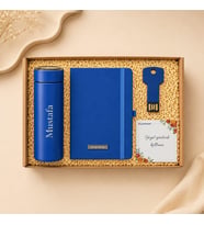 Kişiye Özel İsim Baskılı Dereceli Termos Defter ve 16 GB USB Bellek Premium Hediye Seti