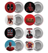Deadpool Çanta Rozeti Seti Deadpool 8 Adet En Büyük Boy 5.8cm İğneli Broş