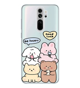 Redmi Note 8 Pro Uyumlu Sevimli Ayıcıklar Desenli Şeffaf Telefon Kılıfı