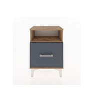 Arges Komodin Tek Raflı 2 Çekmeceli 44x30x64 Çam-Antrasit