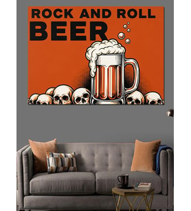 Rock Roll Bira Festivali Dekoratif Kanvas - Mdf Ahşap Tablo