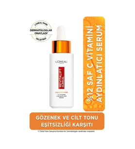 L'Oréal Paris Revitalift Clinical %12 Saf C Vitamini Aydınlatıcı, Ton Eşitleyici, Gözenek Karşıtı Serum 30 ml