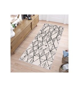 Rovigo Home Dijital Baskı Yıkanabilir Kaymaz Taban Salon Halısı RVG1113 80x300 cm (Bej)