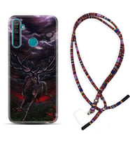 Realme 5i 5 Pro 6i 7 Pro 8 Kılıf Boyun Asklı Rasta Silikon Dark Deer 1786