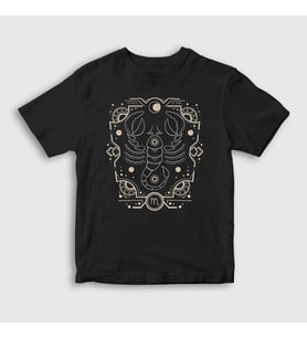 Presmono Unisex Çocuk Siyah Scorpio Zodiac Hediye Akrep Burcu T-Shirt 529582tt