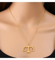 Kişiye Özel 925 Ayar Gümüş Adalet Terazisi Kolye (Gold)