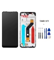 Tkgz - İnfinix HOT 20İ Uyumlu Lcd Ekran Dokunmatik -A- Kalite ÇITALI FULL + TAMİR SETİ