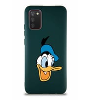 Samsung Galaxy A02S Soft Premier Kapak Donald Duck-A Tasarımlı Silikon Kılıf - Yeşil (Şeffaf)
