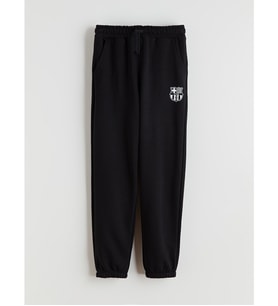 LCW Kids Siyah Beli Lastikli Barcelona Baskılı Erkek Çocuk Jogger Eşofman Altı