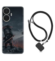 Realme C55 Kılıf Silikon Boyun Askılı İpli Desenli Silikon Warrior 1653