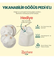 BEZHANE Yıkanabilir 6'lı Kumaş Göğüs Pedi (Beyaz)